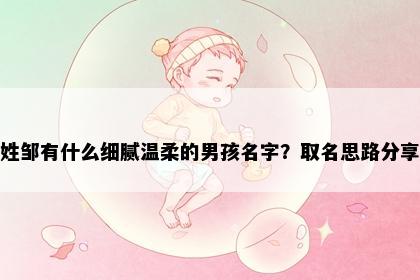 姓邹有什么细腻温柔的男孩名字？取名思路分享