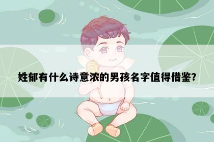 姓郁有什么诗意浓的男孩名字值得借鉴？