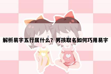 解析易字五行属什么？男孩取名如何巧用易字