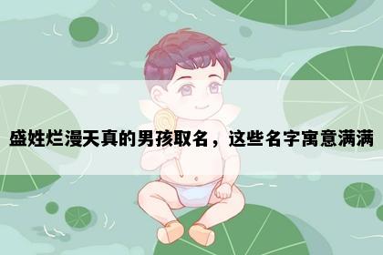 盛姓烂漫天真的男孩取名，这些名字寓意满满