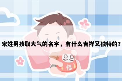 宋姓男孩取大气的名字，有什么吉祥又独特的？