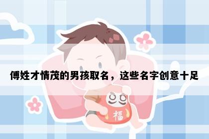 傅姓才情茂的男孩取名，这些名字创意十足