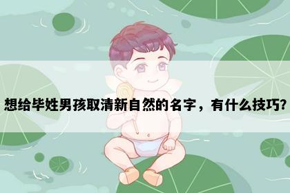 想给毕姓男孩取清新自然的名字，有什么技巧？