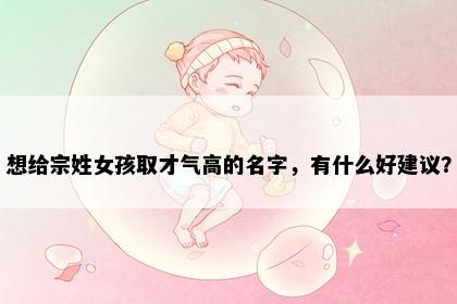 想给宗姓女孩取才气高的名字，有什么好建议？