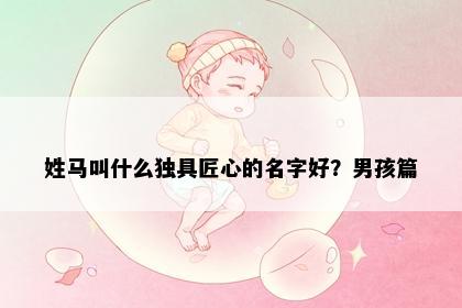 姓马叫什么独具匠心的名字好？男孩篇
