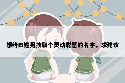想给田姓男孩取个灵动聪慧的名字，求建议
