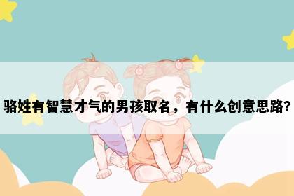 骆姓有智慧才气的男孩取名，有什么创意思路？