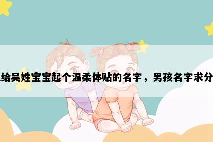 想给吴姓宝宝起个温柔体贴的名字，男孩名字求分享