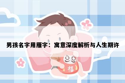 男孩名字用雁字：寓意深度解析与人生期许