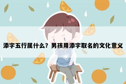 添字五行属什么？男孩用添字取名的文化意义