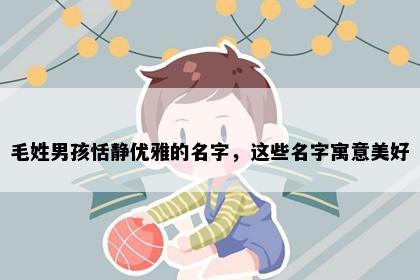 毛姓男孩恬静优雅的名字，这些名字寓意美好