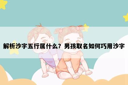 解析沙字五行属什么？男孩取名如何巧用沙字