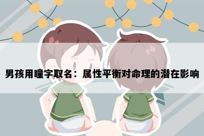 男孩用瞳字取名：属性平衡对命理的潜在影响
